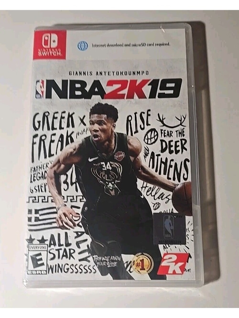 NBA 2K19 Nintendo Switch Game New Sealed Giannis Antetokounmpo Cover